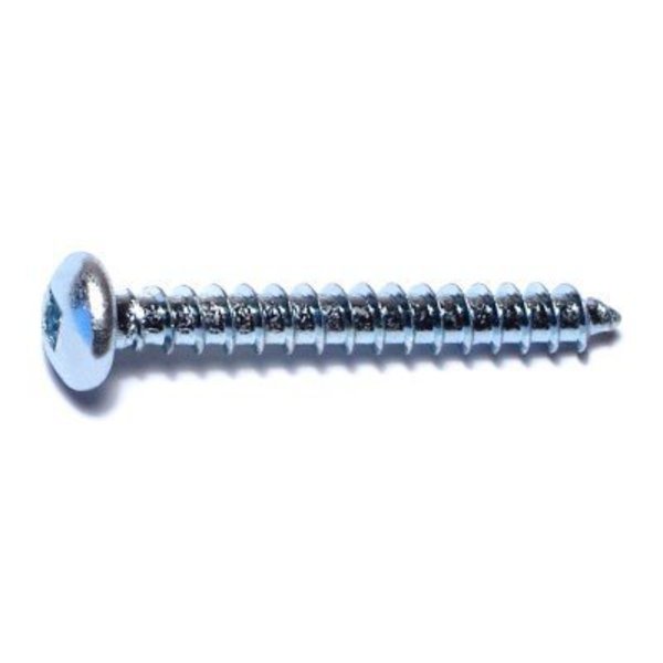 Midwest Fastener Sheet Metal Screw, #10 x 1-1/2 in, Zinc Plated Steel Pan Head Square Drive, 100 PK 08727